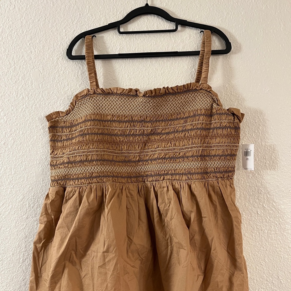 Old Navy Tan Smocked Top